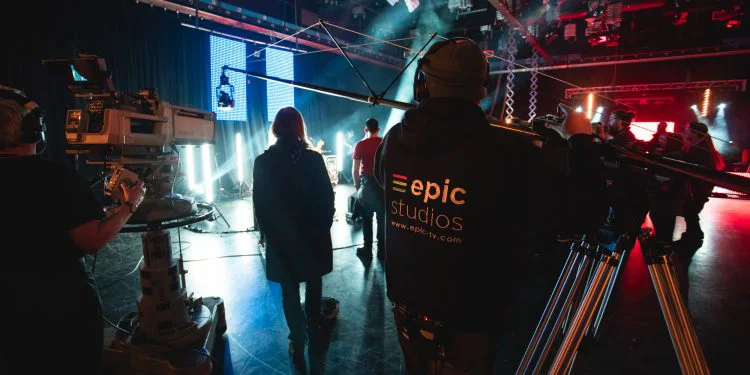 Epic Studios camera crew filming a live studio production